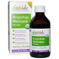 Gaia Herbs, Kids, Bronchial Wellness, for Kids, Alcohol-Free, 3 fl oz (89 ml) - Liquid (Pack of 2)