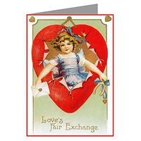 Twelve Assorted Notecards Of Vintage Valentines cards in a Boxed Set