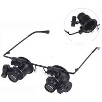 YQDZ 20X Eyeglass Loupe Glasses & LED Watchmakers Magnifier Watch Electronic Repair Loupes(Black)