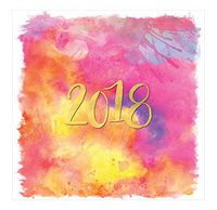 Orange Circle Studio 2018 Wall Calendar, Aquarelle