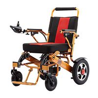 Hong Tai Yang XF Electric Lightweight Wheelchair, Adult Type Aluminum Alloy Portable Shock Absorption System, Sensitive Brake Collapsible Airline Recognized Armchairs (Color : Yellow)