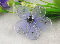 20pcs Shiny The Blending U Pick Organza of Wire Plum Wedding Decorations (Purple)