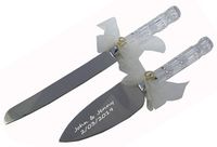 Gifts Infinity Personalized Wedding Cake Knife and Server Set Free Engraving (Interlocking Gold hearts)