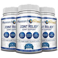 Research Verified Joint Relief - 100% Natural Glucosamine, MSM and Turmeric, Boswellia + Vitamins for Pain Relief and Joint Support - 3 Bottles (3 Months Supply)