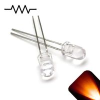 Lighthouse LEDs 12v 5mm Round Top Clear Lens LED - Amber/Orange LED - Ultra Bright - Built in/Internal Resistor - 5v, 6v, 7v, 8v, 9v, 10v, 11v, 13v, 14v, 15v (Pack of 5)