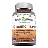 Amazing Formulas Cinnamon Bark Dietary Supplement * 500 mg Cinnamon Bark Extract Per Capsules (1000mg per Serving of 2 Capsules) * 200 Capsules per Bottle * Anti-Bacterial & Anti-Microbial Properties