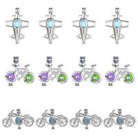 12pcs Mixed Aircraft Bike MotorcycleHollow Pearl Beads Cage Pendant Locket Pendant Jewelry Making Supplies-for Oyster Pearls, Essential Oil Diffuser (H)