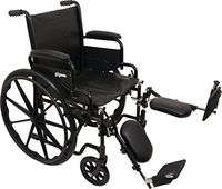 ProBasics Standard Wheelchair - Flip Back Desk Arms - 250 Pound Weight Capacity - Black - Elevating Leg Rest - 18" x 16" Seat