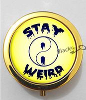 BlackKey Stay Weird Inspiration 3-Compartment Decorative Pocket Gift Box Case Organizer for Pill, Color 2 -945