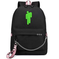 Billie Eilish Backpacks Merch USB Charging Daypack Hip Hop Style Outdoor Travel Shoulders Bag Laptop Sport Backpack Bookbag (Billie Eilish style 2)