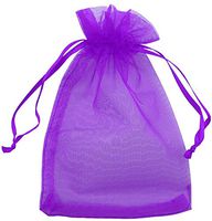 Allgala 100 Count Orangza Gift Party Favor Bags with Drawstring-8x12 Inch-Purple-PF53408