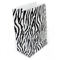 Firefly Imports Homeford Paper Zebra Print Plastic Bags, Zebra, 11 by 6-Inch