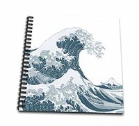 3dRose db_130659_1 Tsunami Ocean Wave Japan Drawing Book, 8 by 8-Inch