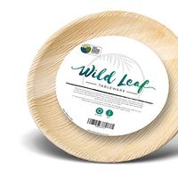 Wild Leaf Tableware Palm Leaf Plates - 6 Inch Round, 25 Pack. Small Disposable Bamboo Cocktail Plates - Great for Restaurants, Parties and Catering Events