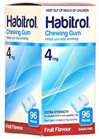 Habitrol Nicotine Quit Smoking Gum, 4mg, Fruit flavor coated gum. 96 pieces per box by Habitrol