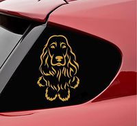 Slap-Art English Cocker Spaniel Dog Sitting Vinyl Decal Sticker (Satin Gold)