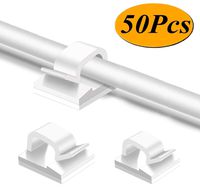 50pcs Adhesive Cable Clips, Wire Clips, Car Cable Organizer, Cable Holder, Cable Wire Management, Cable Holder for Car, Office and Home（Included S Size and Large Size Cable Clips) white ...