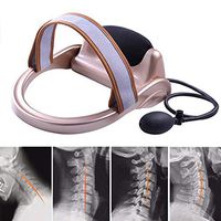 Zinnor Manual Pneumatic Neck Cervical Tractor Portable Inflatable Cervical Neck Traction Device Adjustable Neck Stretcher Collar for Neck Pain Relief