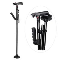 YMXLJJ Foldable Walking Stick Stylish and Lightweight Old People Walking Stick Aluminum Walker with LED Light Non-Slip Handle Suitable for Men Women