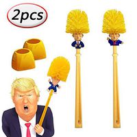 Bacodaa 2PCS Donald Trump Toilet Brush,Original Trump Toilet Brush,Make Toilet Great Again,Commander in Crap (Yellow)