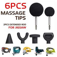 Ternence Flynn 6Pcs Massage Adapter Bit for Jigsaw Worx Ryobi Makita,Muscle Relaxation Trigger Point Massager Heads + Extended Rod Kit