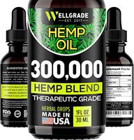 Hemp Oil 300,000 for Pain Relief, Relaxation, Better Sleep, All Natural, Pure Extract, Vegan Friendly