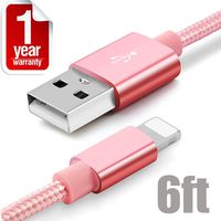 Pink 6FT Braided Cord for iPhone Xs Xr X MAX