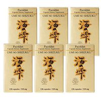 6 Bottles of Umi No Shizuku Fucoidan Capsule Pure Seaweed Extract Enhanced with Agaricus Mushroom Optimized Immune Support Health Supplement
