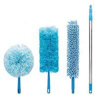 4pcs Best Microfiber Duster With Extension Pole, Large Fluffy Cobweb Duster, Extra Large Feather Duster, Hand Duster, High Ceiling & Fan Duster- 4 Foot Telescopic Pole
