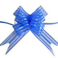 10 Pcs 50mm Organza Ribbon Pull Bows Wedding Party Car Decoration DIY Gift Wrap - Blue Ameesi