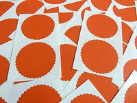 Minilabel 50mm Serrated Edge , Certificate Wafer Company Seal Labels , Stickers For Embossing , Awards & Rewards Matt Red