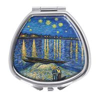 Udoosun Pill Box,Vincent Van Gogh Pill Case for Purse Pocket Pill Organizer Decorative Boxes Silver Single Compartment Travel Medicine Tablet Holder Wallet