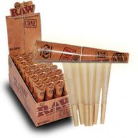 RAW ROLLING PAPERS CLASSIC CONE 1 1/4 SIZE 3 CONES UNFLAVORED FLAVOR PACK OF 32