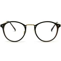 LR Round Retro Blue Light Blocking Glasses Eyeglasses Frame，Anti Blue Ray Computer Game Glasses for Men Women 881 (Clear Brown Frame/Anti-Blue Light Lens)