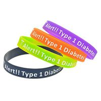 Type 1 Diabetes Diabetic Bracelet Insulin Dependent Medical Alert - Various Colors (4 PC)