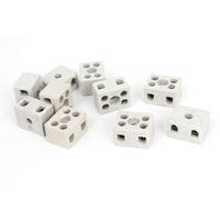 uxcell 10pcs 2 Way 5 Hole 2W5H Ceramic Terminal Block Wire Connector 5A