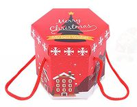 10 Pack Hexagon Christmas Eve Christmas Red Gift Boxes, Christmas Tree