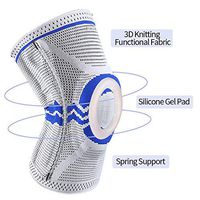 Omecon Knee Brace Support - Knee Compression Sleeve for Men & Women, Silicon Gel Pad, 3D Knittning Fabric, Spring Support, Relieve Knee Pain, Protect Joint (S)