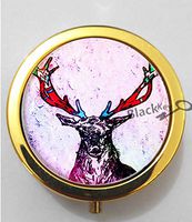 BlackKey Colorful Deer Animal 3-Compartment Decorative Pocket Gift Box Case Organizer for Pill, Color 2 -674