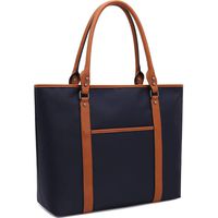 Laptop Bag for Women Lightweight Nylon Work Tote Bags Business School Computer Shoulder Bag Large Capacity Briefcase Accommodate 15-15.6 Inch Laptop,Navy