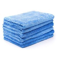 Kingole Microfiber Cleaning Cloths Rags Pack of 6, All-Purpose Edgeless Strong Absorbent Towels Scratch-Free No Lint or Streaks (Blue, 16"x24")