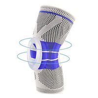 Nylon Silicon Knee Sleeve, Knee Brace Compression Sleeves, Elastic & Adjustable Knee Pad Silicone Padded Bracket/Patella Stabilizer for Meniscus Tear Arthritis Pain Relief (X-Large)