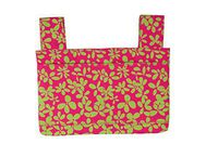 Qelse Designer Walker Tote Bag – Hot Pink Floral - 3-Pocket Walker Organizer Basket Bag for Walker Style Rollator & Folding Walkers – Universal Fit – Walker Accessory Hanging Storage Bag