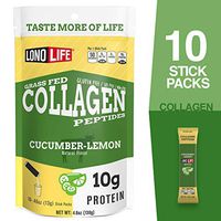 LonoLife Cucumber Lemon Collagen Peptides with 10g Protein, Paleo and Keto Friendly, Stick Packs, 10 Count