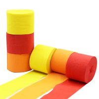 Orange Red Yellow Crepe Paper Streamer Rolls Hanging Party Decoration Total 490-Feet, 6 Rolls, Theme Party Streamer for Celebration DIY Art Project Supplies, Yellow Orange Red, by BllalaLab