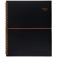 Mead 2020 Weekly & Monthly Planner, 8-1/2" x 11", Large, Bungee Closure, Basic, Black/Orange (CRW69049)