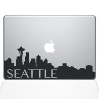 The Decal Guru Seattle Skyline Decal Vinyl Sticker, 13" MacBook Air, Black (2331-MAC-13A-BLA)
