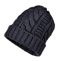 Theoylos Women's Winter Hats Wool Knit Beanie Warm Hat Ladies Slouchy Baggy Skull Cap Soft Warm Crossed Cap Ski Cap Gray