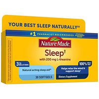 Nature Made Sleep† 3mg Melatonin + 200mg L-theanine, 30 Softgels (Packaging May Vary)