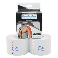 STpro Elastic Waterproof Kinesiologie Tape 2" x 16.4 ft,2 Rolls,White